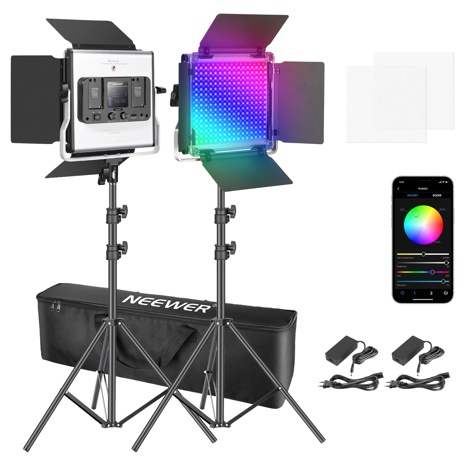Photography Lighting Kit Neewer - Neewer 660 RGB LED 조명, 앱