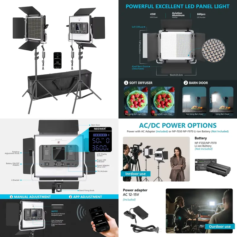 Photography Lighting Kit Neewer - 사진 비디오 조명 키트 3200K-5600K CRI