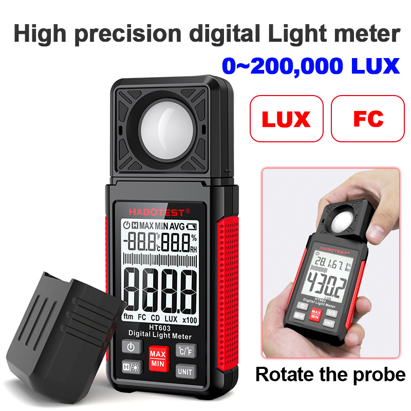 Photography Lighting For Indoor - HT603 디지털 럭스미터 0~200,000럭스 LCD 럭스/광속