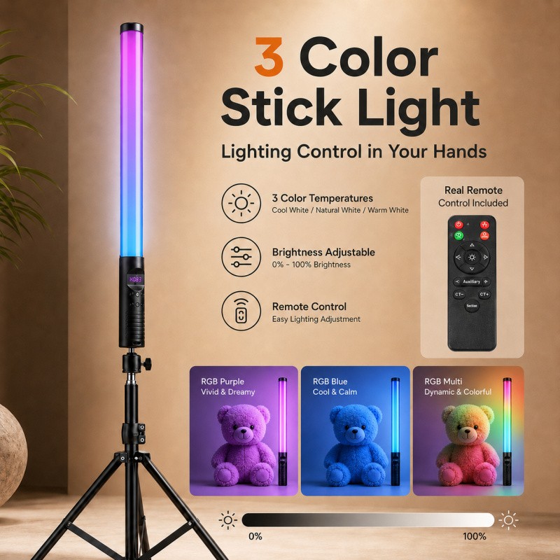 Photography Lighting For Indoor - RGB 휴대용 비디오 라이트 완드, 사진,