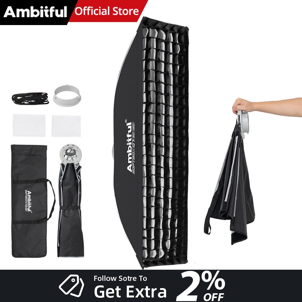 Photography Lighting Softbox - AMBITFUL Q7-II 30*120cm 보웬스 마운트 스트립