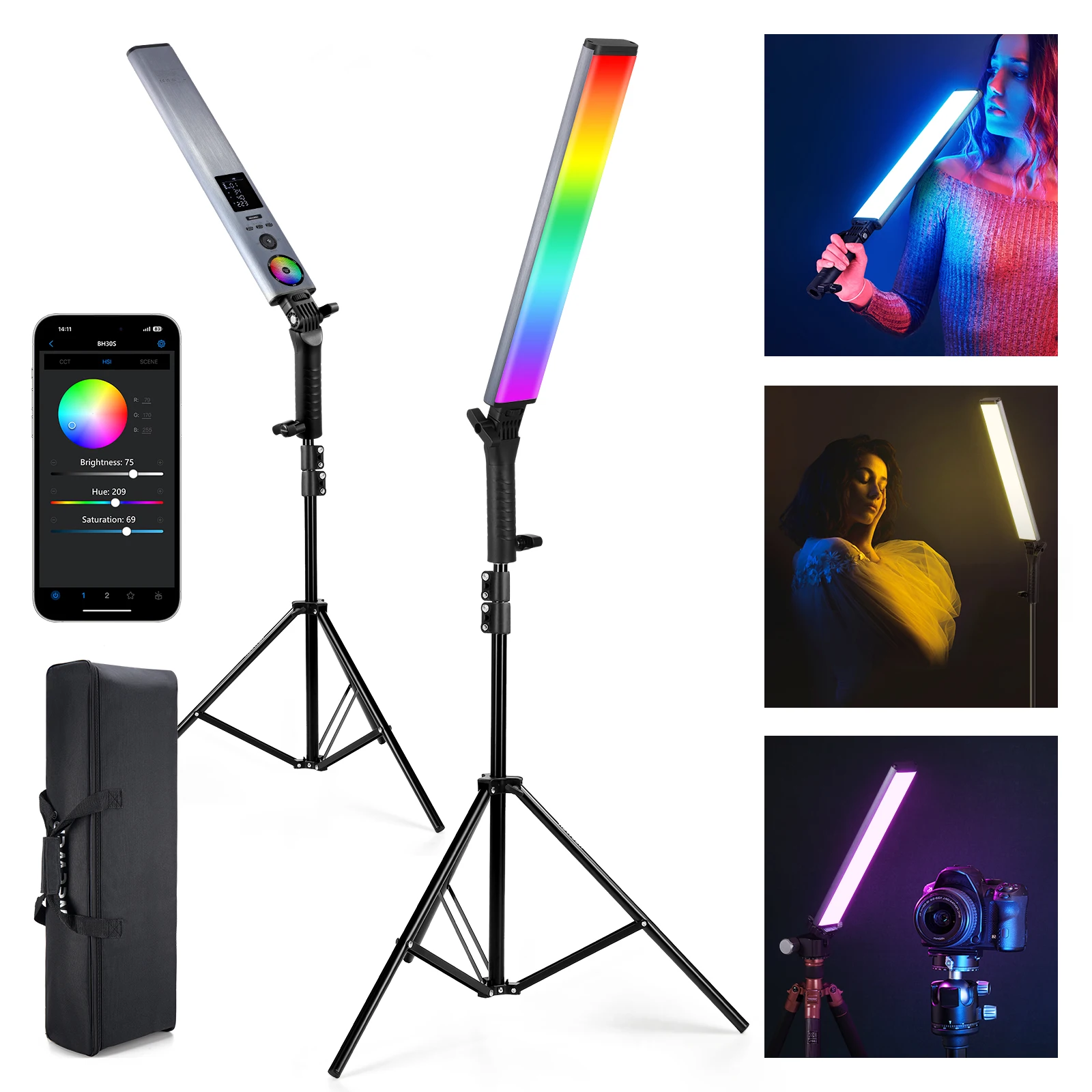 Photography Lighting Kit Neewer - NEEWER 업그레이드된 인터랙티브 RGB LED 비디오