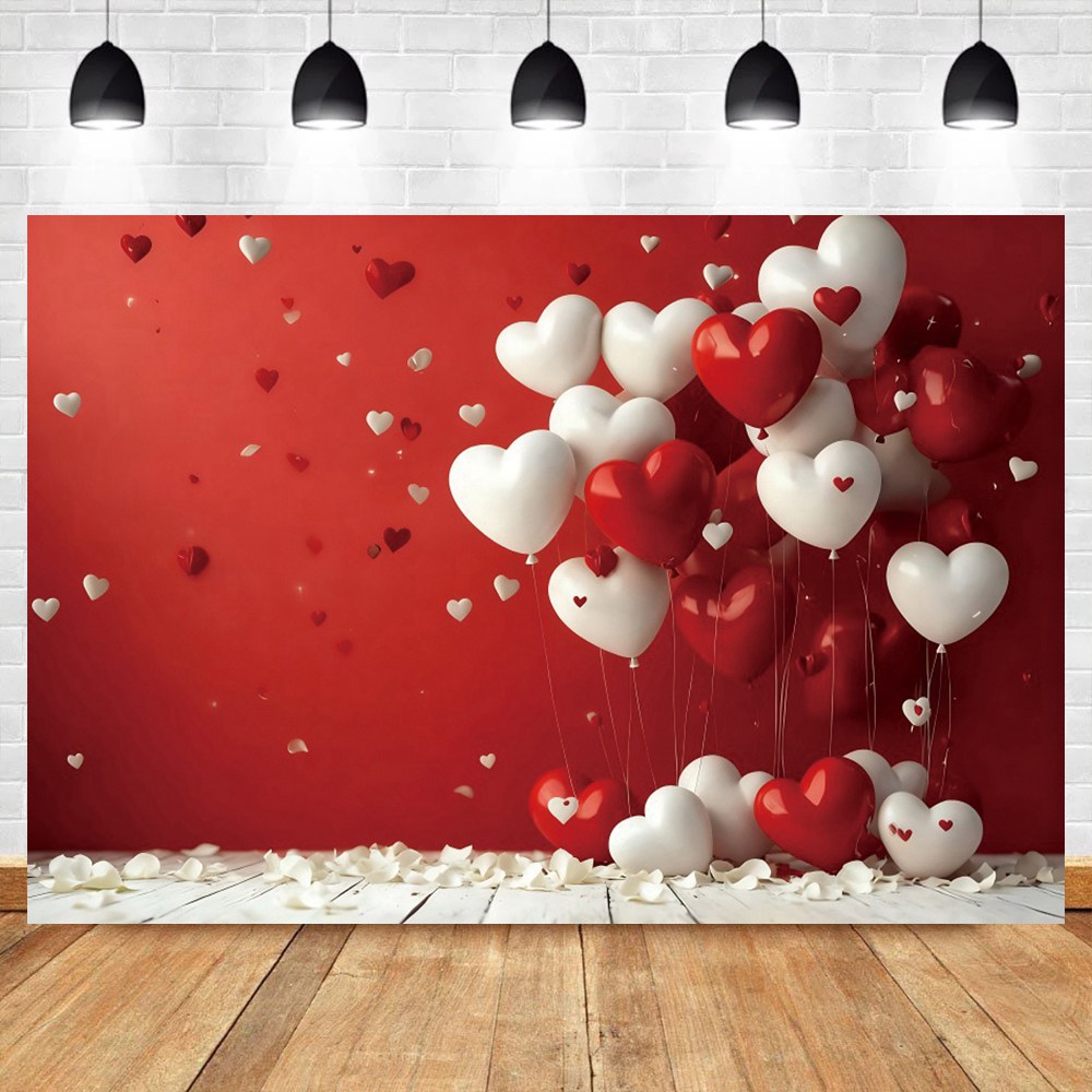 2월 14일 발렌타인 데이 배경 빨간색 흰색 사랑 하트 - Photography Lighting White Background 리뷰 및 가격