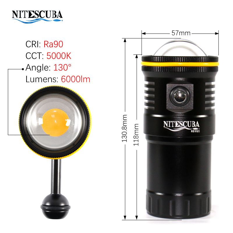 Nitescuba NSV60 LED 다이빙 비디오 라이 - Photography Lighting Angles 리뷰 및 가격