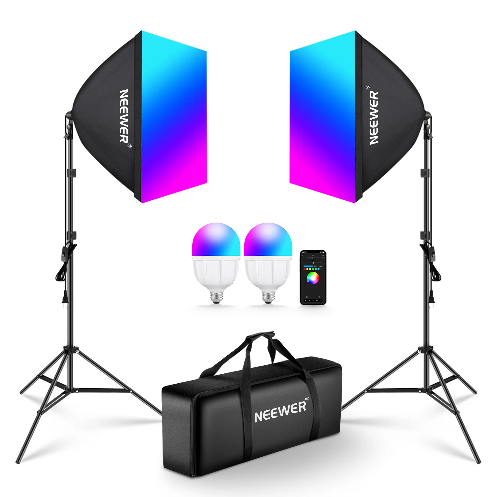 NEEWER RGB 소프트박스 조명 키트 (앱 제어 및 - Lighting Effect In Photography 리뷰 및 가격