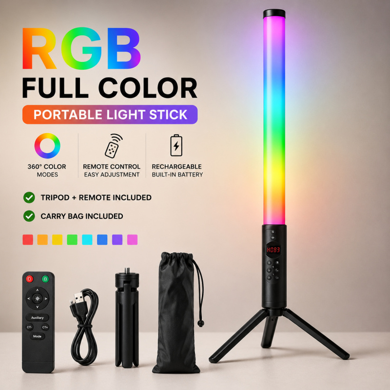 RGB 휴대용 비디오 라이트 완드, 사진, 브이로그,  - Photography Lighting For Indoor 리뷰 및 가격