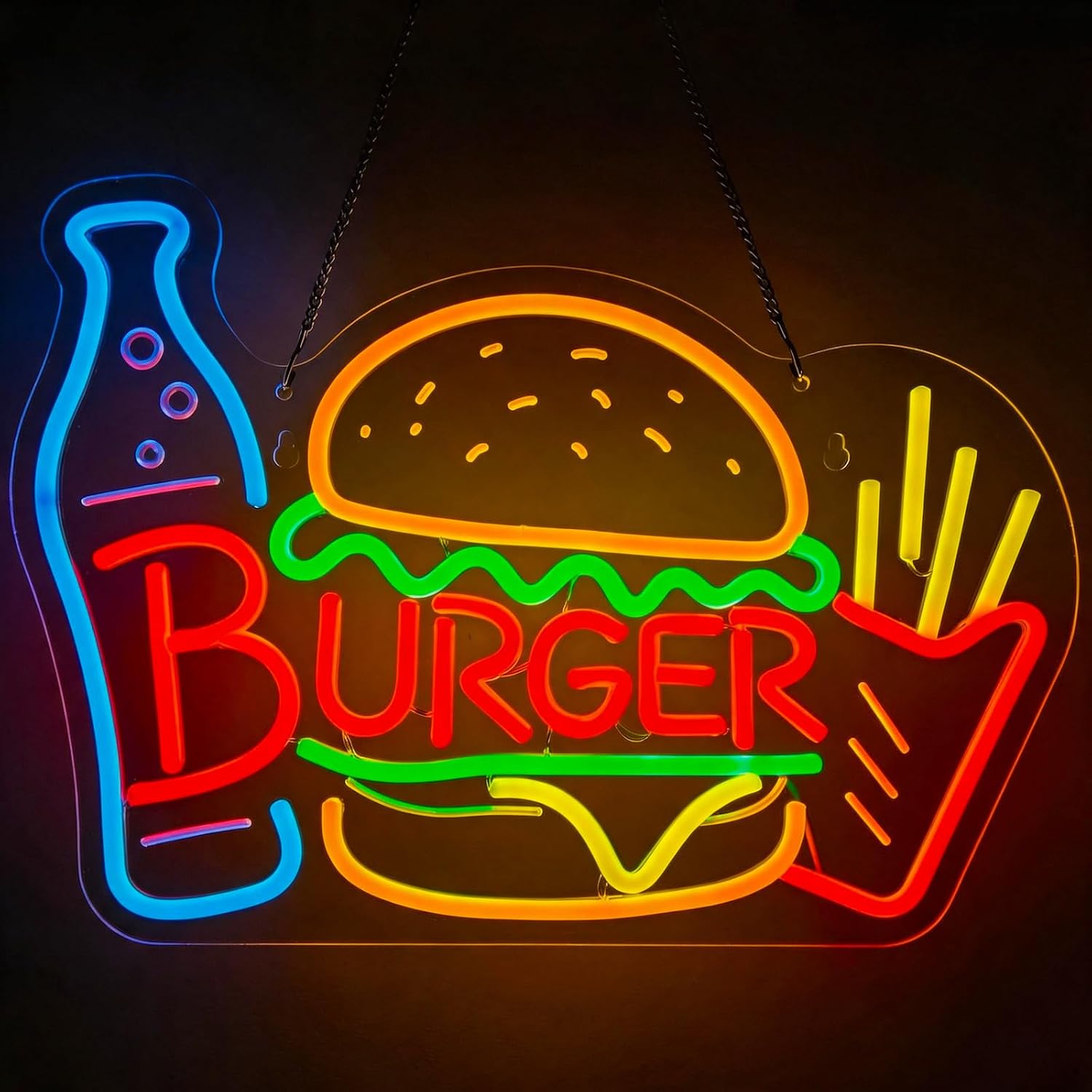 버거 네온사인 비즈니스 아트 벽 조명 USB 전원 LE - Photography Lighting For Food 리뷰 및 가격