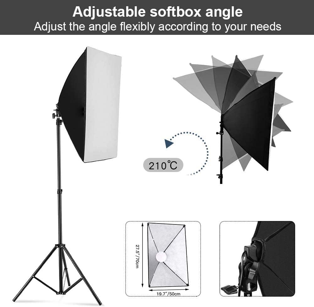 사진 촬영용 소프트박스 조명 키트, 2팩 19.7인치  - Photography Lighting Softbox 리뷰 및 가격