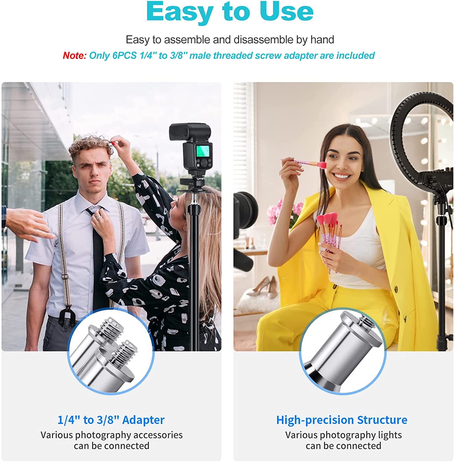 Selens 표준 3/8 ~ 1/4 어댑터 나사 나사  - Photography Lighting Tools 리뷰 및 가격