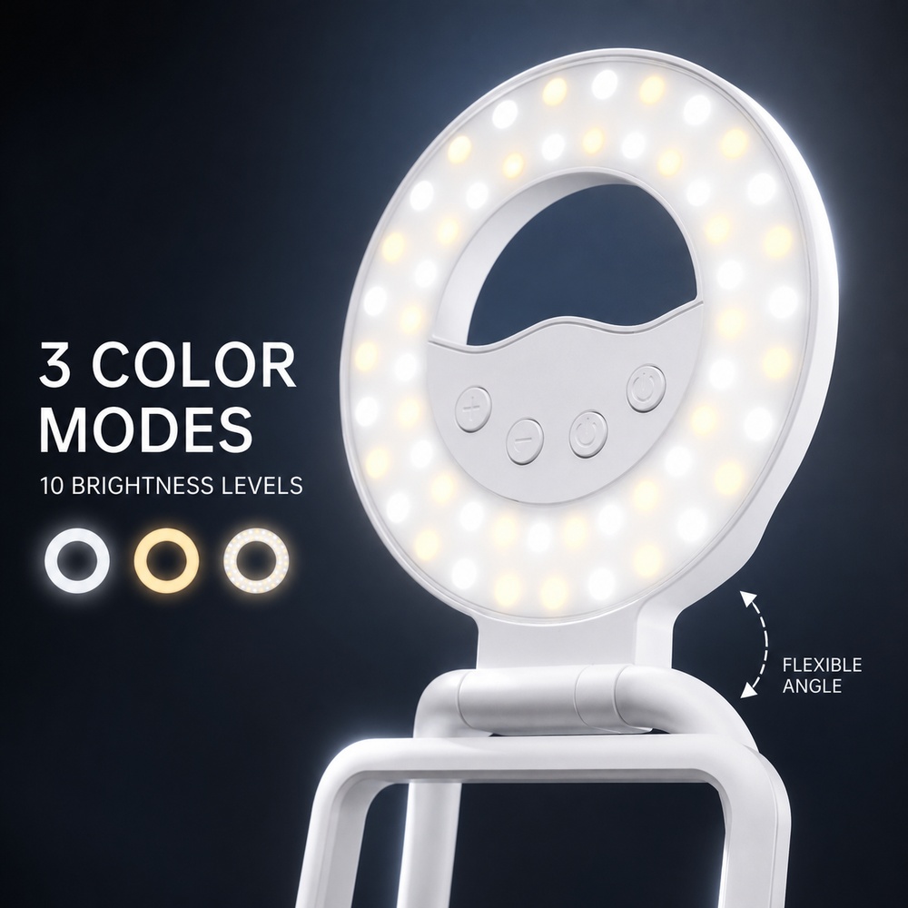 접이식 자석 휴대폰 조명 스탠드 60 LED 3가지 색 - Photography Lighting Color 리뷰 및 가격