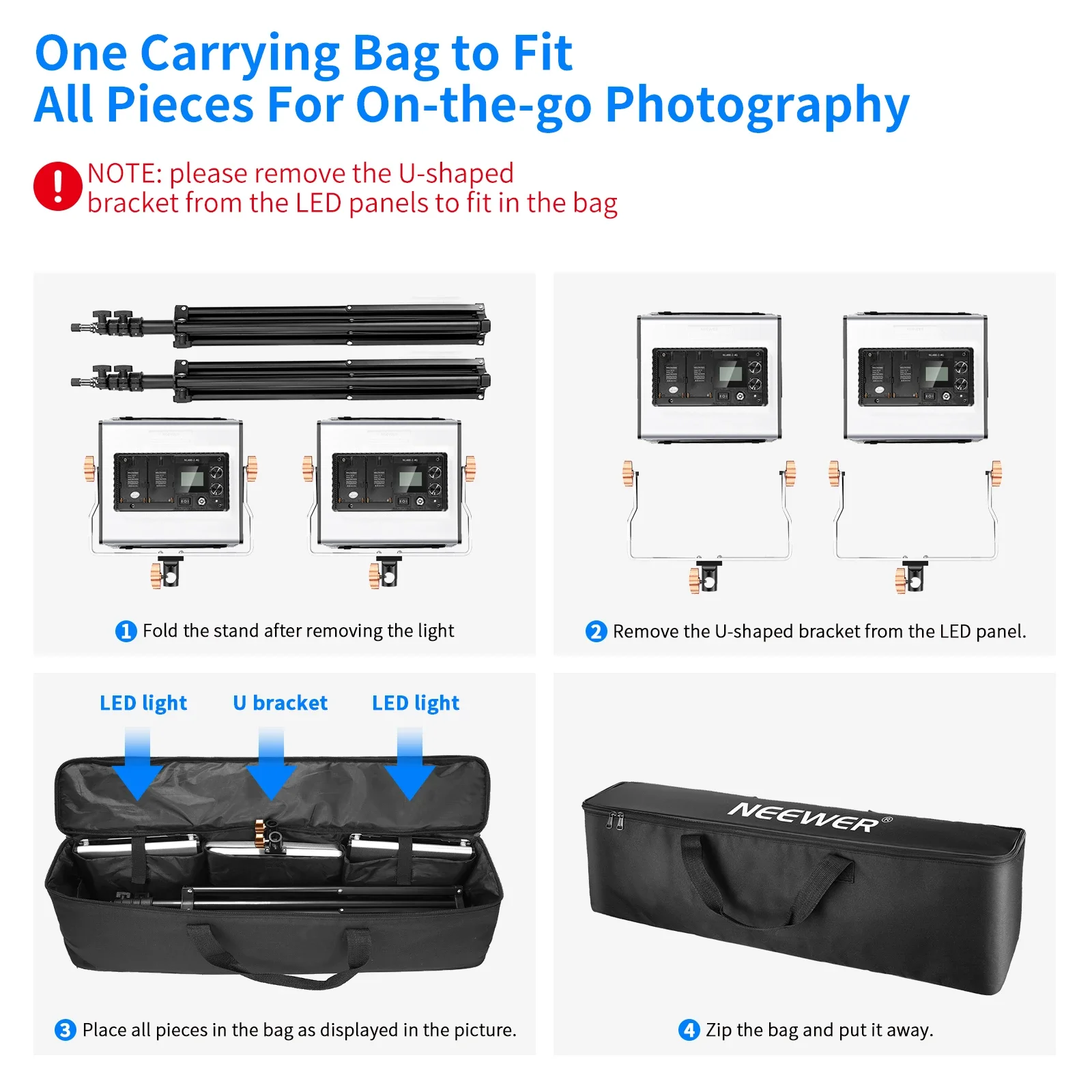 니워 2팩 고급형 2.4G 480 LED 비디오 조명  - Photography Lighting Kit Neewer 리뷰 및 가격